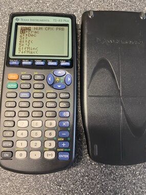 Texas Instruments TI-83 Plus Graphing Calculator - Black with Blue Buttons